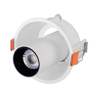 Evon Pipe White Body Black reflector Barrel Cob Downlight 12w