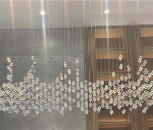 Floating Crystal Cube Cluster Chandelier – A Statement Piece for Modern Foyers