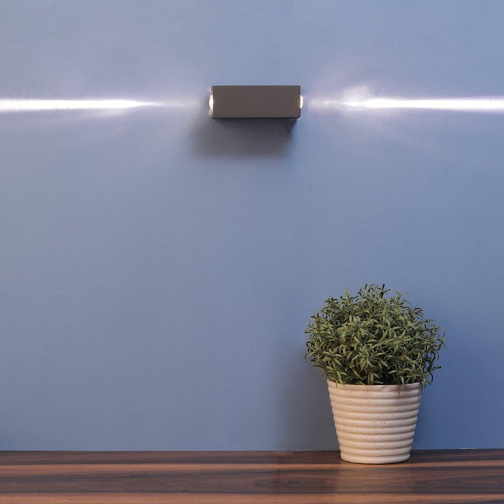 Grey Metal Outdoor Wall Light SL-4002-2X3W-SQ-WW