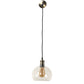 Antique Brass Metal Hanging Light FOOTBALL-CLEAR-HL