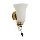 Gold Wall Light White Glass - S-138-1W - Included Bulb