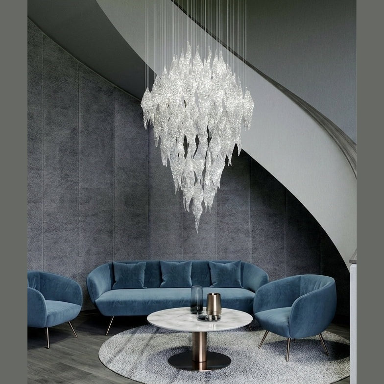 FROSTY LEAVES Hand-Blown Crystal Suspension Collection – full view