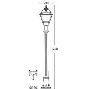 Fumangali ALOE`R CEFA Classic Garden Bollard Lights E27 Black/White Made in Italy