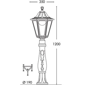 Fumangali IAFET R NOEM Classic Garden Bollard Lights 15w/30w Black/White Made in Italy