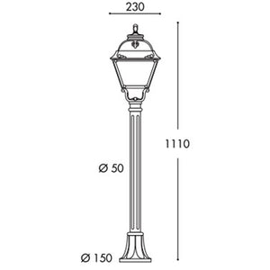 Fumangali MIZAR CEFA Classic Garden Bollard Lights E27 Black/White Made in Italy