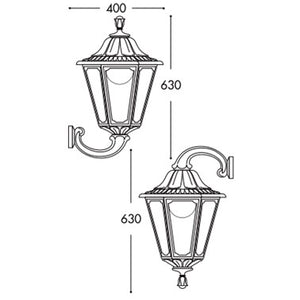 Fumangali OFIR NOEMI Classic Decorative Outdoor Wall Light 15w/30w Black/White Made in Italy