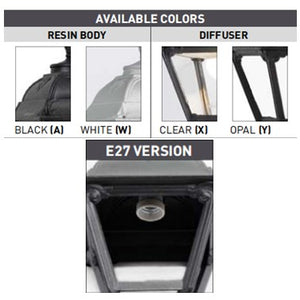 Fumangali OFIR TOBIA Classic Decorative Outdoor Wall Light 15w/30w Black/White Made in Italy