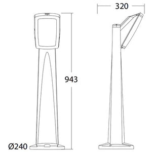 Fumangali PINELA 1L Led Garden Bollard Lights E27 Black Made in Italy