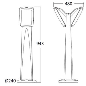 Fumangali PINELA 2Lx Led Garden Bollard Lights E27 Black Made in Italy