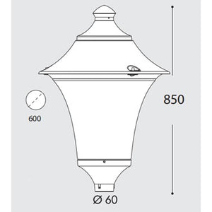 Fumangali REMO 500 Led Pole Lights 30w/50w Grey Made in Italy