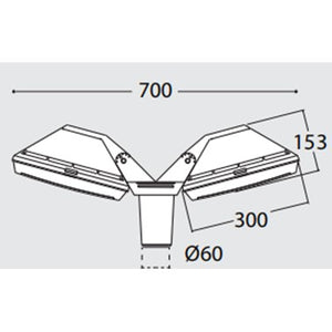 Fumangali ROSA- (OUT LAMP & POST) Led Pole Head Lights 36w Black Made in Italy