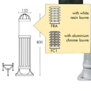 Fumangali SAURO 800 Led Garden Bollard Lights 7w Black Made in Italy