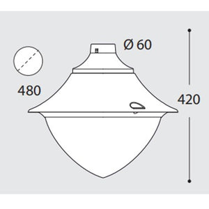 Fumangali VIVI 500 Led Pole Head Lights 30w/50w Grey Made in Italy