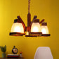 Wooden Wood Glass Chandeliers - JG-221-5lp - Included Bulb
