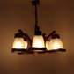 Wooden Wood Glass Chandeliers - JG-221-5lp - Included Bulb