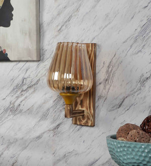 G20 Brown Wood Wall Light | G-020-1W | Included Bulb | Eliante by Jainsons Lights