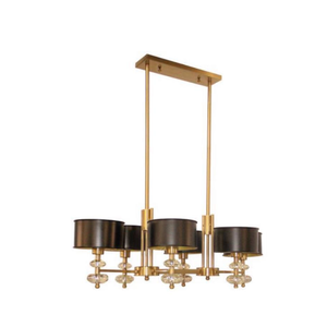 Gatsby Black Metal Chandelier with metal shade  - Gatsby Rectangle - Gatsby Rectangle