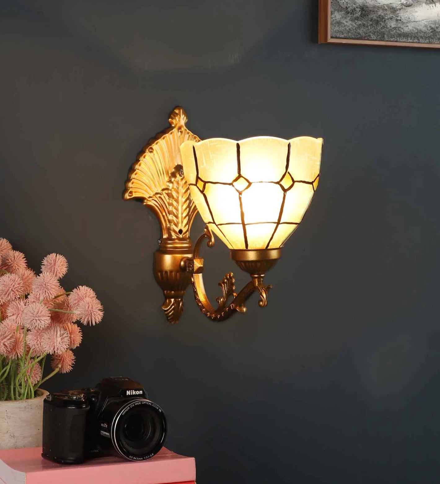 Matera Antique Gold Iron Wall Sconces | S-281-1W | Included Bulb | Eliante by Jainsons Lights