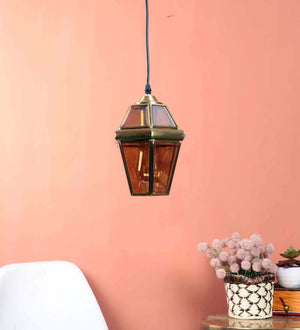 Jazmin Gold Brass Hanging Light | js-no1-brass-1lp | Included Bulb | Eliante by Jainsons Lights