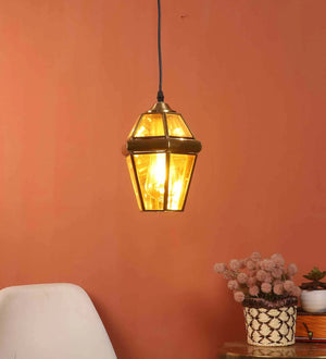 Jazmin Gold Brass Hanging Light | js-no1-brass-1lp | Included Bulb | Eliante by Jainsons Lights