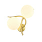 GOLD FROSTED GLASS DUAL GLASS BALL WALL LIGHT METAL