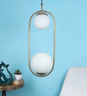 Nowra Gold Iron Hanging Light | JS-4750-2LP | Included Bulb | Eliante by Jainsons Lights