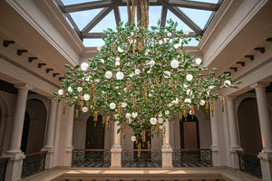 Golden Orchard Hand-Blown Glass Chandelier – A Statement Piece for Grand Atriums