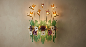 Bird of Paradise Glass Wall Chandelier – An Illuminated Botanical Sculpture