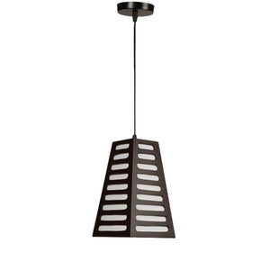 Marrón Brown Wood Hanging Light - H-77-1LP-CFL-HALO - Included Bulbs