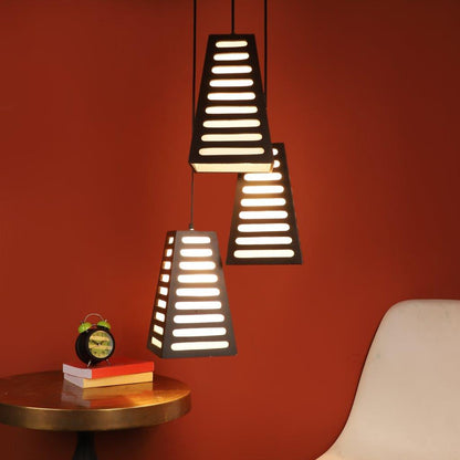 Raven Black Metal Hanging Light  H-77-3LP-CFL-HALO