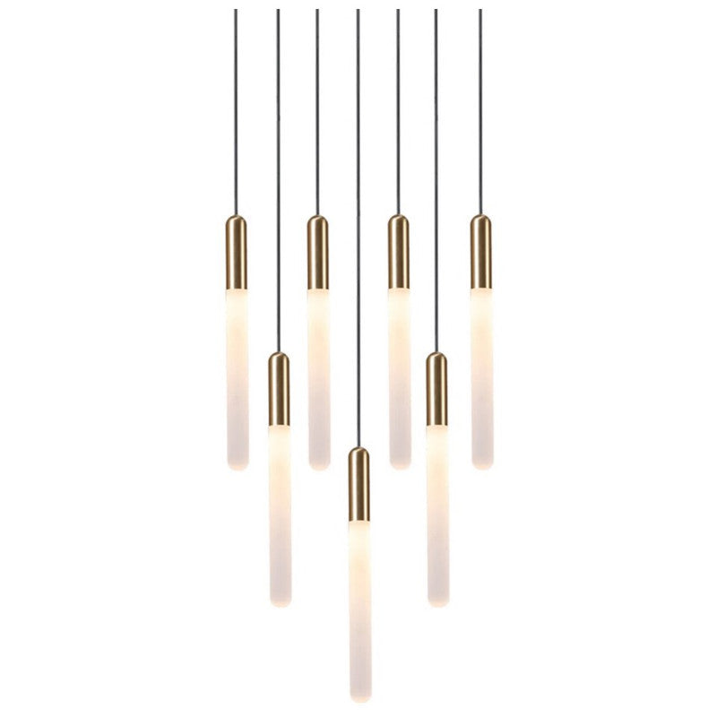 JS-SV-H/L 325- 7L Matt Gold/Matt Copper 30w Double Height Chandelier