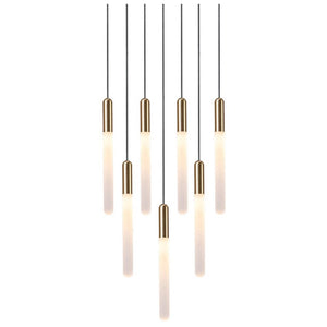 JS-SV-H/L 325- 7L Matt Gold/Matt Copper 30w Double Height Chandelier