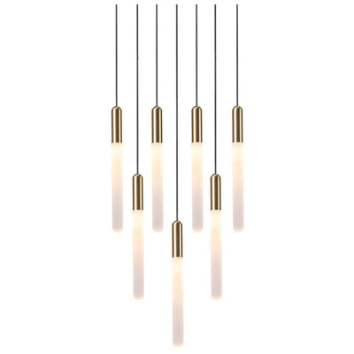 JS-SV-H/L 325- 7L Matt Gold/Matt Copper 30w Double Height Chandelier