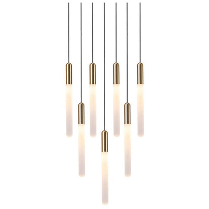 JS-SV-H/L 325- 7L Matt Gold/Matt Copper 30w Double Height Chandelier