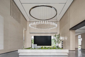 Halo Ring Suspension Chandelier – A Statement Piece for Double-Height Lobbies