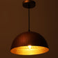 Copper-Gold Metal  Hanging Light  - helmet-cop+gd - Included Bulb