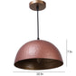 Copper-Gold Metal  Hanging Light  - helmet-cop+gd - Included Bulb