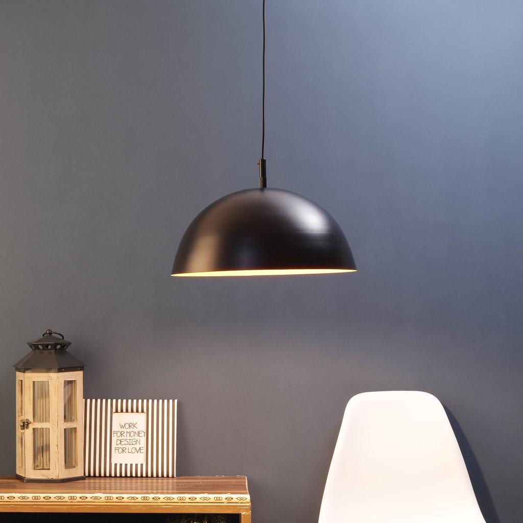 BLACK ORANGE Metal Single Hanging Light P5-BIG-BK-ORANGE