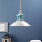 WHITE Metal Single Hanging Light APOLLO HL - Bulb Included