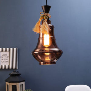 Copper glass  Single Hanging Light JC-014 by Jainsons Lights - JC-014 - Included Bulb