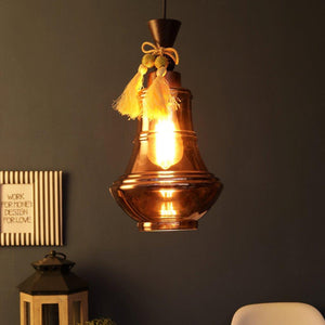 Copper glass  Single Hanging Light JC-014 by Jainsons Lights - JC-014 - Included Bulb
