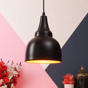 Black-Gold Metal Hanging Light lining  - lining shade-bk+gd - Included Bulb