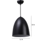 Black-white Metal Hanging Light  - m-34-bk+wh-new - Included Bulb