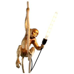 JS-LBR Hanging Monkey- Golden Antique Novelty Wall Lights