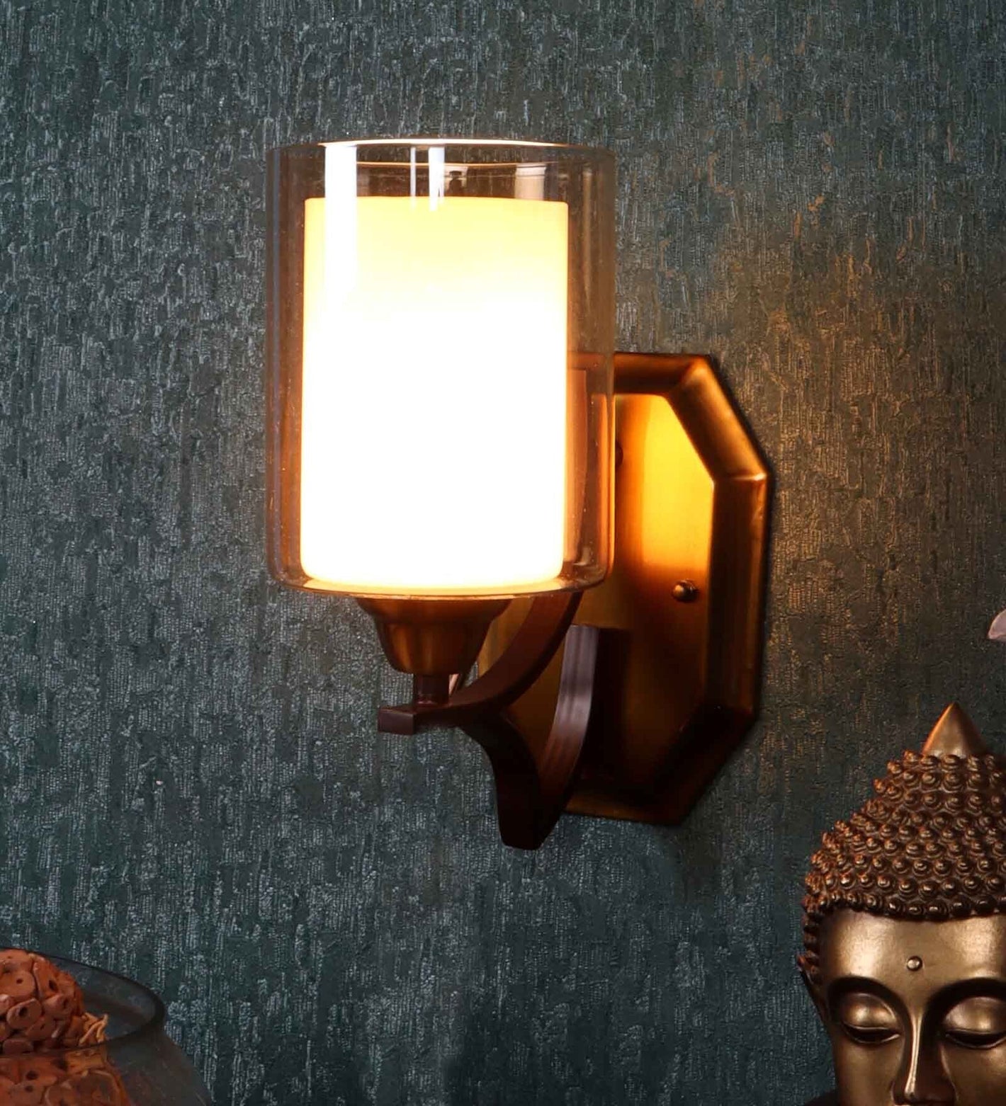 Haye Gold and Brown Iron Wall Light | S-470-1W | Included Bulb | Eliante by Jainsons Lights