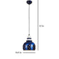 Blue Metal Hanging Light HELMET-1P-BL-WH-HL