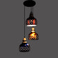 Black Metal Hanging Light - HELMET-3LP-HL - Included Bulb