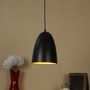 Black Metal Hanging Light - HL-012-HL-BK-GD - Included Bulb