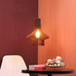 ELIANTE Brown MDF Base Brown MDF Shade Hanging Light - Hl-03-1Lp-Teak - Bulb Included
