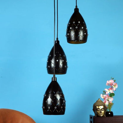 Black Iron Hanging Light - E27 holder - without Bulb - HL-2121-3LP